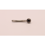 Neometal 16g 3/8 side gem curved barbell shaft brown cz