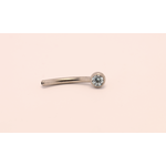 Neometal 16g 3/8 side gem curved barbell shaft frosty mint cz