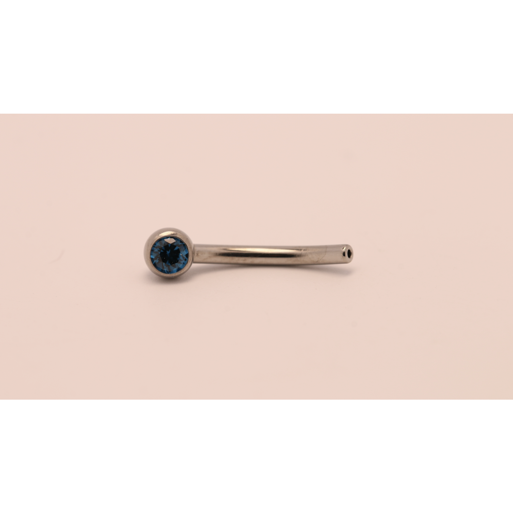 Neometal 16g 3/8 side gem curved barbell shaft london blue ceramic
