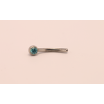Neometal 16g 3/8 side gem curved barbell shaft mint green cz