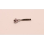 Neometal 16g 3/8 side gem curved barbell shaft morganite cz