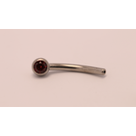 Neometal 16g 3/8 side gem curved barbell shaft ruby (syn garnet)