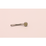 Neometal 16g 3/8 side gem curved barbell shaft yellow ceramic