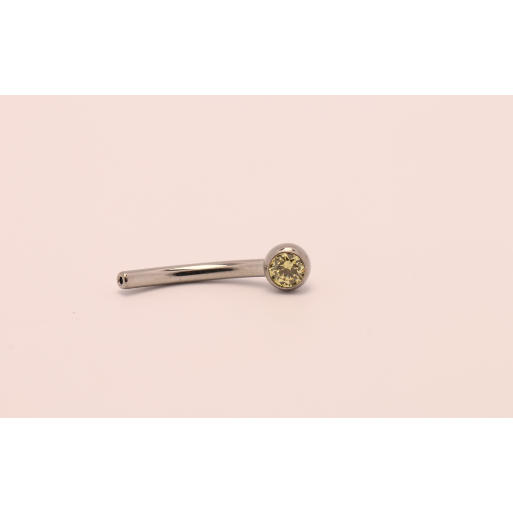 Neometal 16g 3/8 side gem curved barbell shaft yellow ceramic