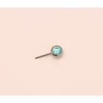 Neometal 16g side gem ball 2.5mm mint green cz