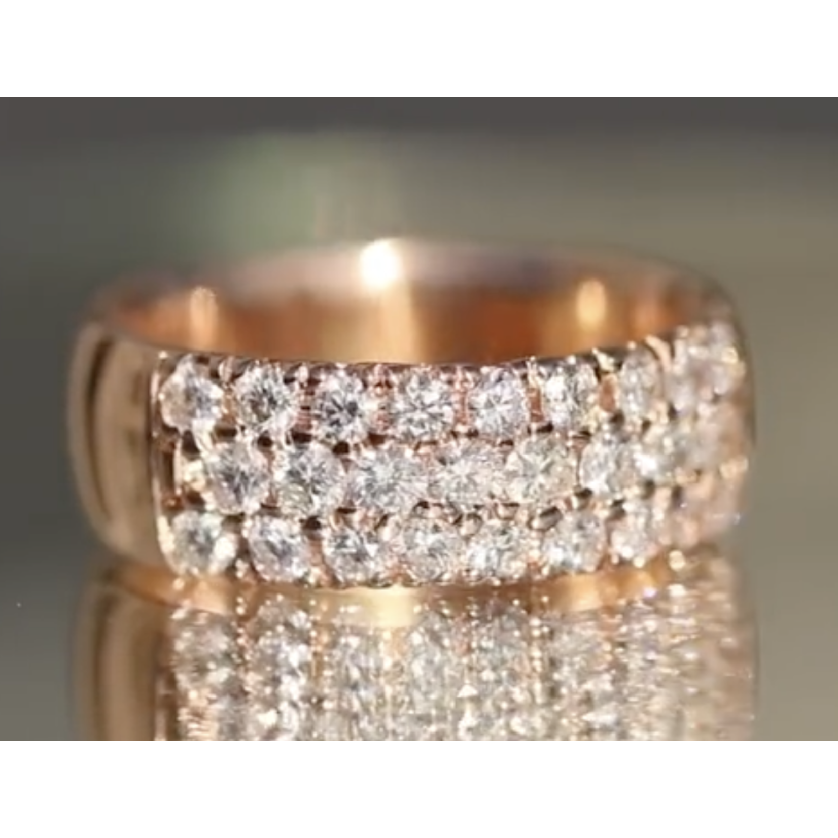 Aura Gold 14k Rose Gold Pavé ring, 1.42 carats