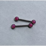 Neometal Side Gem 4mm Hot Pink opal cabochon