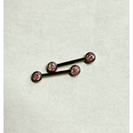 Neometal Side Gem 4mm Bubblegum opal cabochon