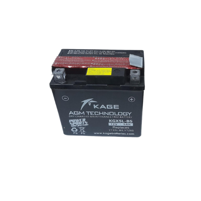 KAGE CYC10928 KGX5L-BS MAINTENANCE FREE WITH ACID BATTERY 12V L 4 -I/4''-W 2-3/4''-H 4-1/4''