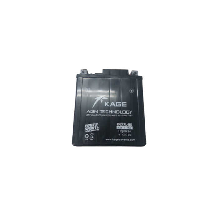 KAGE CYC10929 MAINTENANCE FREE WITH ACID BATTERY KGX7L-BS L 4 -I/4''-W 2-3/4''-H 5''