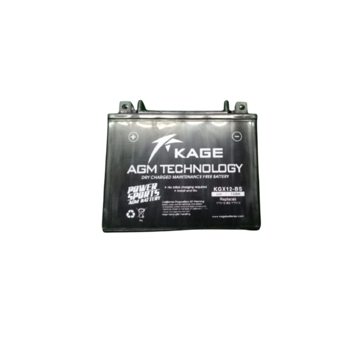 KAGE CYC10931 MAINTENANCE FREE WITH ACID BATTERY  KGX12-BS  12VOLT  L 6''-W 3.5''-H 5-1/4''