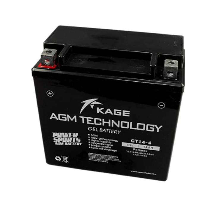 KAGE CYC10932 MAINTENANCE FREE WITH ACID BATTERY  KGX14-BS 12VOLTS  L 6''-W 3.5''-H 6''