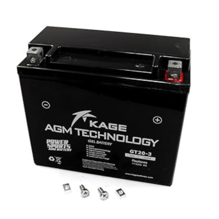 KAGE CYC10934 MAINTENANCE FREE WITH ACID BATTERY KGX20L-BS L 6 -3/4''-W 3-1/4''-H 6-1/4''