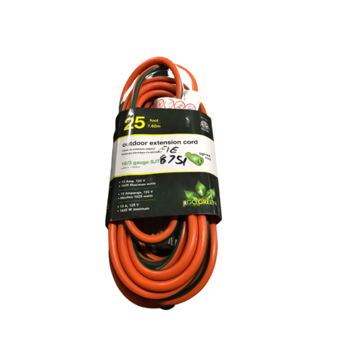 GOGREEN ELE8751 16/3 x 25FT EXTENSION CORD EC-2516