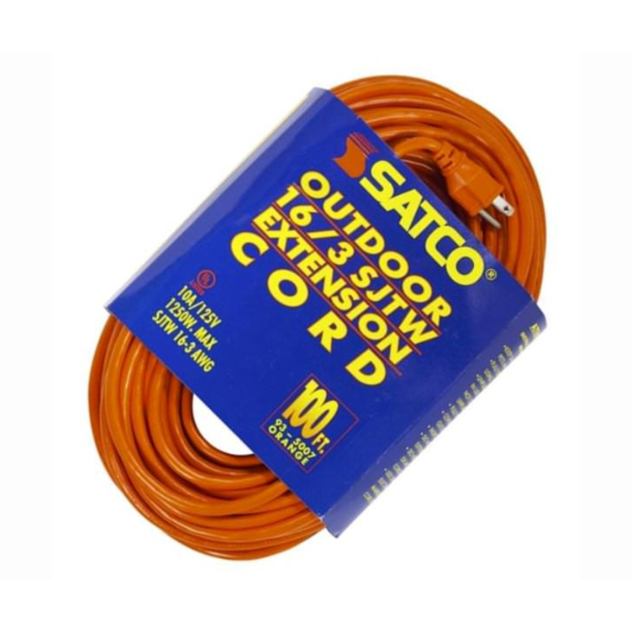 SATCO ELE8807 EXTENSION CORD/DROP-ORANGE 100' 16/3