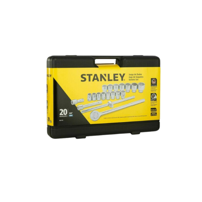 STANLEY HAR0098 // STANLEY 19 Pcs 3/4 INCH Sq. DRIVE 12 PT METRIC SOCKET SET, 89-101 ( 22MM-50MM)