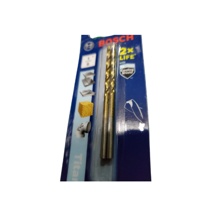 BOSCH HAR0336 BIT-DRILL 1/8" TITANIUM TI2135 SOLD BY PACK OF 2PCS