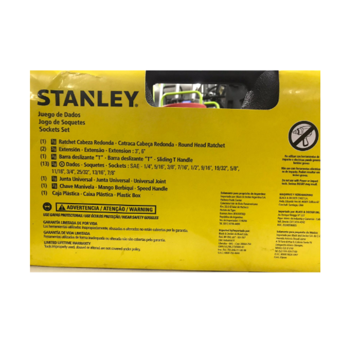 STANLEY HAR0539 SOCKET SET SAE 3/8" SET 20PS 86-210