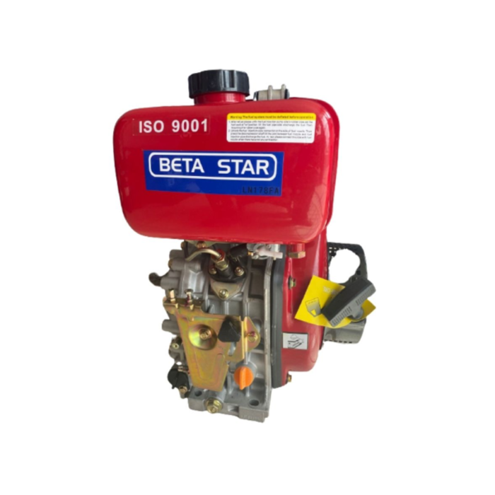BETA STAR IND4154 178 DIESEL ENGINE 7HP KEYWAY CRANKSHAFT  RECOIL  AND KEY START 3600RPM BETA STAR-D/S