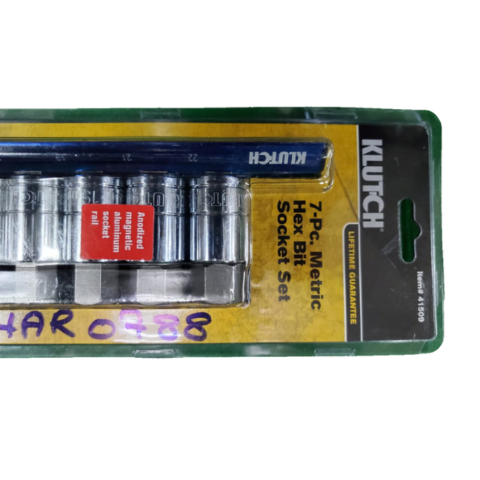 KLUTCH HAR0788 SOCKET/BIT-HEX METRIC 7PCS 41509