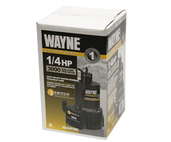 WAYNE IND4200 ON/OFF AUTO REMOVAL PUMP 1/4HP SUBMERSIBLE MULTI PURPOSE PUMP  #EEAUP250 WAYNE