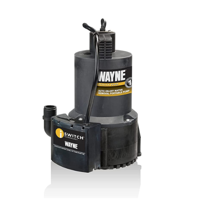 WAYNE IND4200 ON/OFF AUTO REMOVAL PUMP 1/4HP SUBMERSIBLE MULTI PURPOSE PUMP #EEAUP250 WAYNE