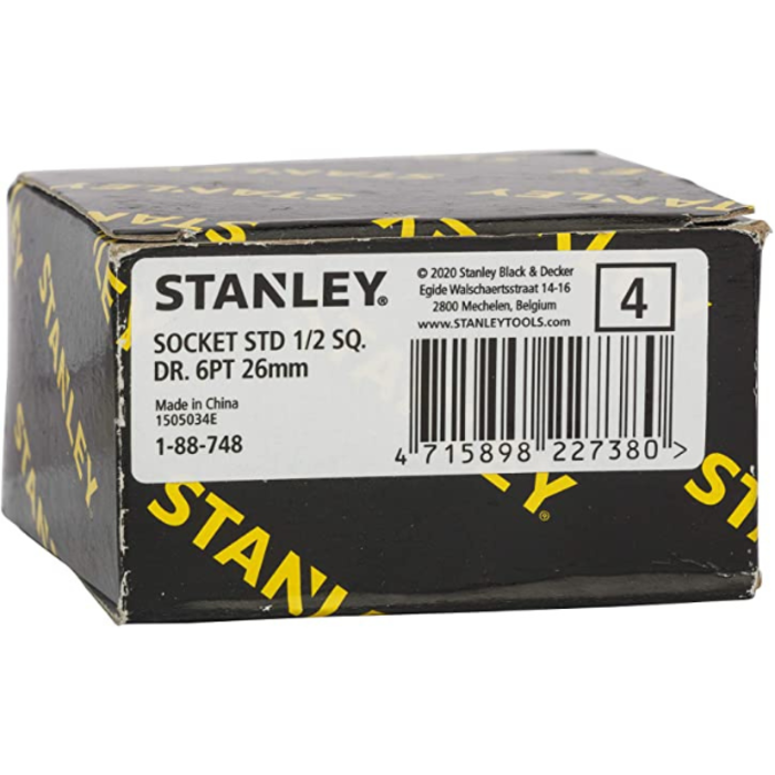 STANLEY HAR0839 SOCKET 1/2 DR WKMSTR-A 4-88-748 26MM