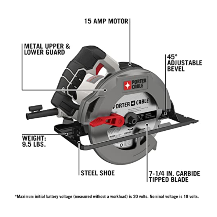 PORTER CABLE IND4231 SAW/CIRCULAR 7 1/4" PCE300 11OV 60HZ