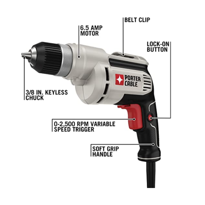 PORTER CABLE IND4251 PORTER CABLE DRILL 3/8" PC600D