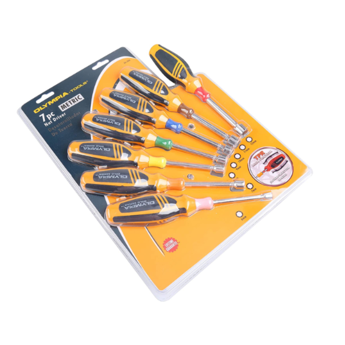 OLYMPIA TOOLS HAR9276 7 PCS METRIC NUT DRIVER SET - PART # 29-586 (OLYMPIA)