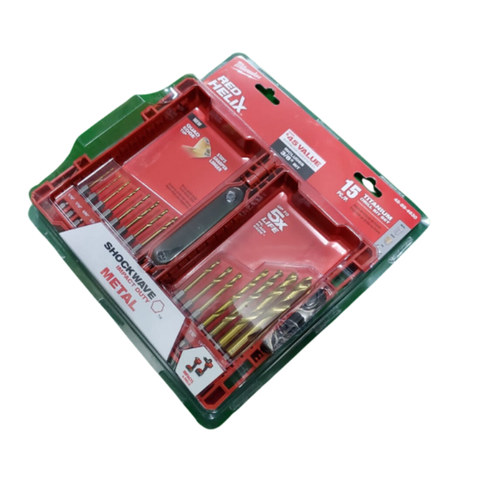 MILWAUKEE HAR9274 SHOCKWAVE TITANIUN DRILL BIT SET 15PC - 54652