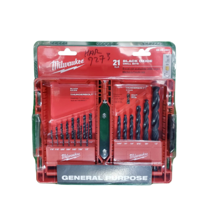 MILWAUKEE HAR9273 BLACK OXIDE DRILL SET 21PC - 110333