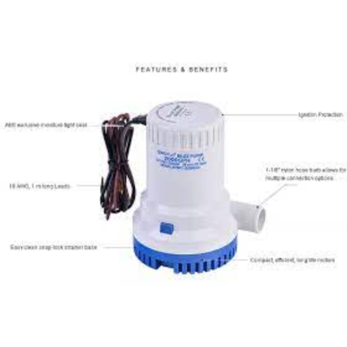 BETA STAR IND5395 12V PUMP/SUBMERSIBLE BS2000.12V 2000GPH