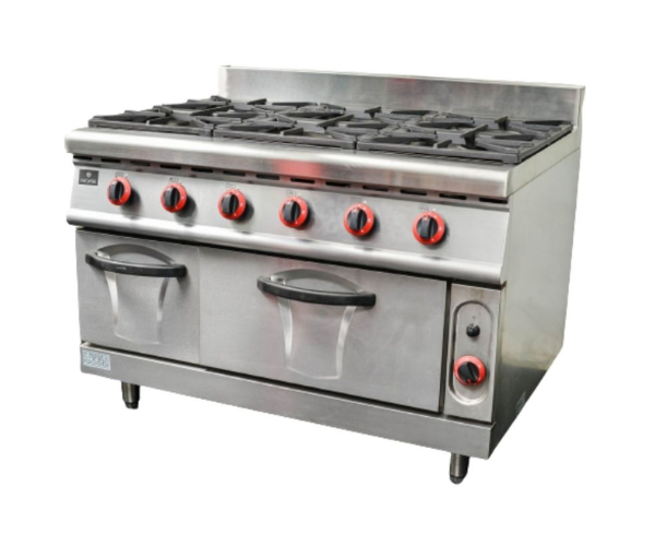 IRON CAPTAIN IND5488 6 BURNER STOVE AND GAS OVEN YS-RQ-6-B