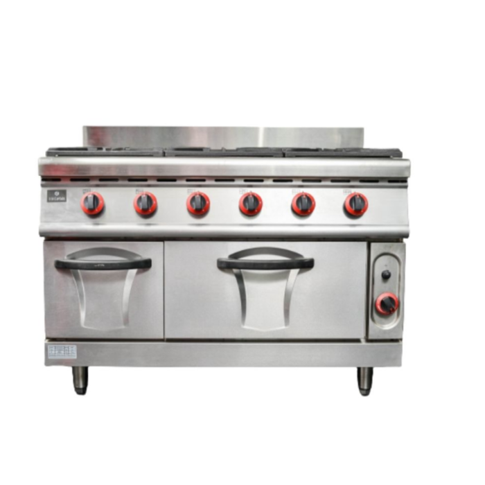 IRON CAPTAIN IND5488 6 BURNER STOVE AND GAS OVEN YS-RQ-6-B