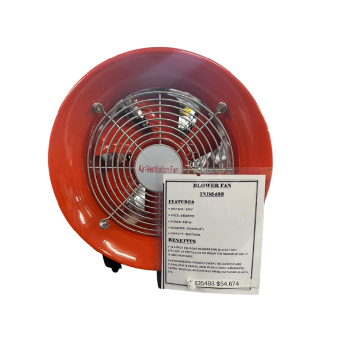 BETA STAR IND5493 8" BLOWER FAN 110V 60HZ/ VENTILATION FAN