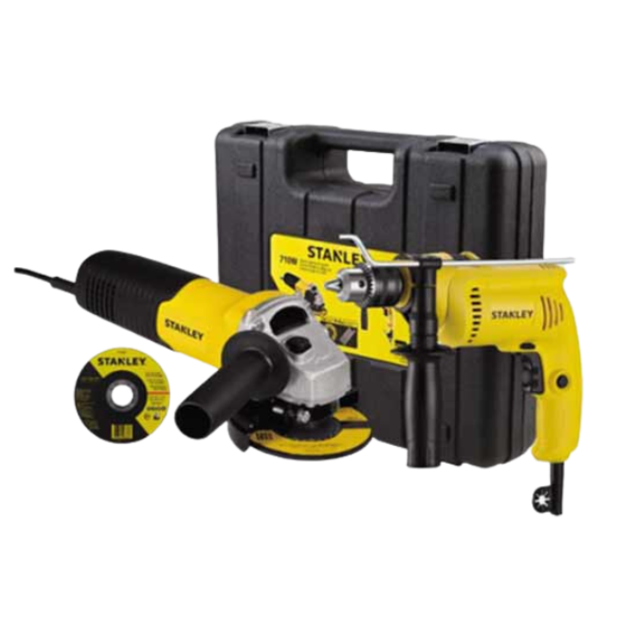 STANLEY IND5506 600W DRILL AND ANGLE GRINDER 710W SAG COMBO KIT SHG6070KA-B3 110V 60HZ