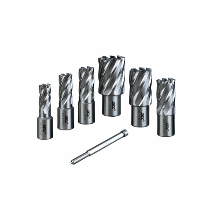 HAR9258 6 PCS WELDON SHANK 3/4'' ANNULAR CUTTING DEPTH 1'', MAG DRILL BITS KIT