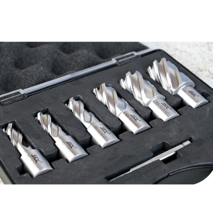 HAR9258 6 PCS WELDON SHANK 3/4'' ANNULAR CUTTING DEPTH 1'', MAG DRILL BITS KIT