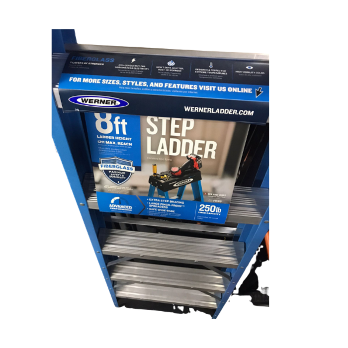 WERNER HAR9234 WERNER 8' FIBERGLASS LADDER FS108 250LB