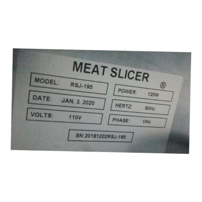 IRON CAPTAIN IND5596 MEAT SLICER JK-220A, 110V, 60HZ