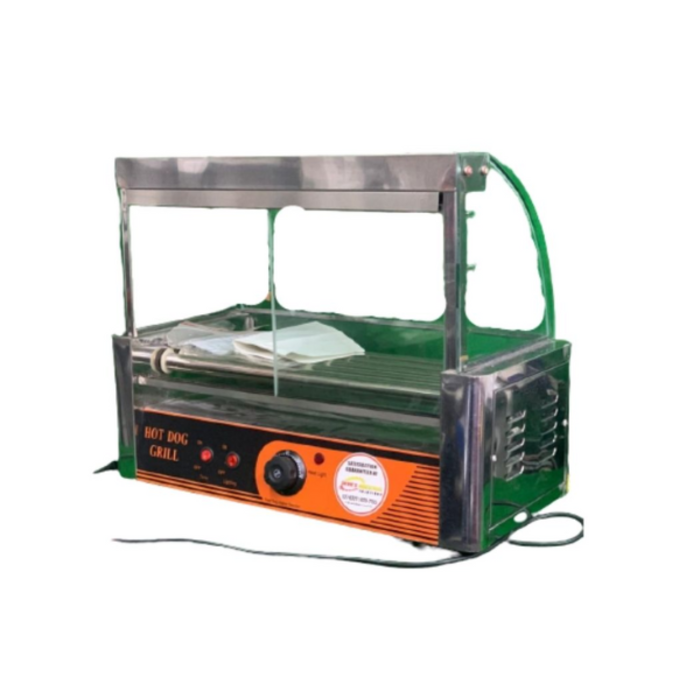 IRON CAPTAIN IND5599 HOT DOG MACHINE IR-HG5 5 TUBES/SS COVER/SLIDE GLASS DOOR 110V