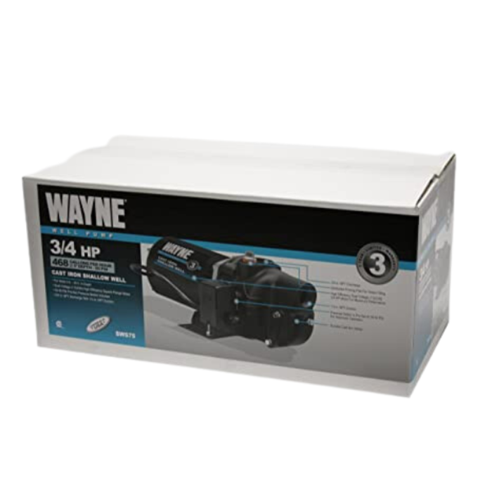 WAYNE IND5604 3/4HP CAST IRON SHALLOW WELL JET PUMP SWS75