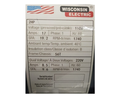 BETA STAR IND5625 MOTOR/ELECTRIC 2HP,1725RPM,110V, 60HZ BETASTAR