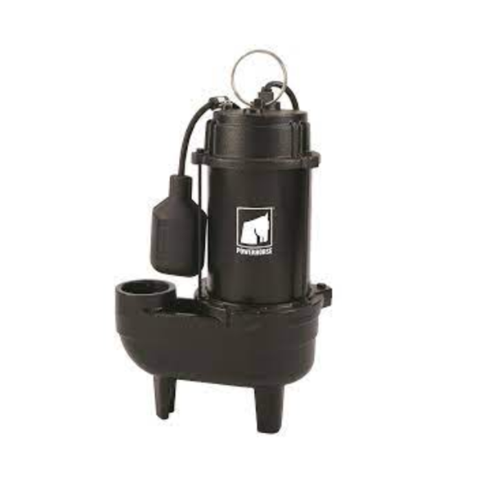 POWERHORSE IND5658 1/2HP IRONTON CAST IRON SEWAGE PUMP 2" 107792