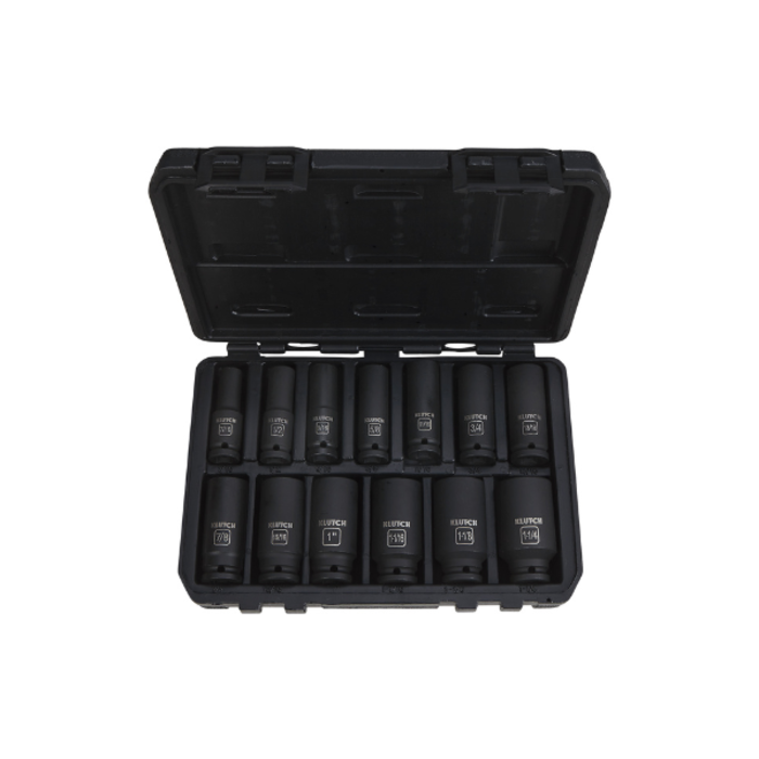 KLUTCH HAR3994 KLUTCH CHROME MOLY 1/2" DEEP IMPACT SOCKET 13PC 41410