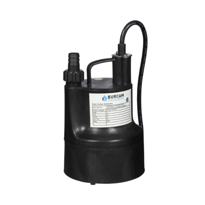 BURCAM IND5664 1/6 HP AUTO UTILITY PUMP 51182 - BURCAM SELF PRIMING SUMBMERSIBLE 3005065