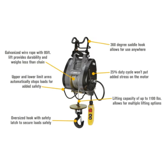 BANNON IND5694 BANNON COMPACT ELECTRIC CABLE HOIST 1100LBS #54293