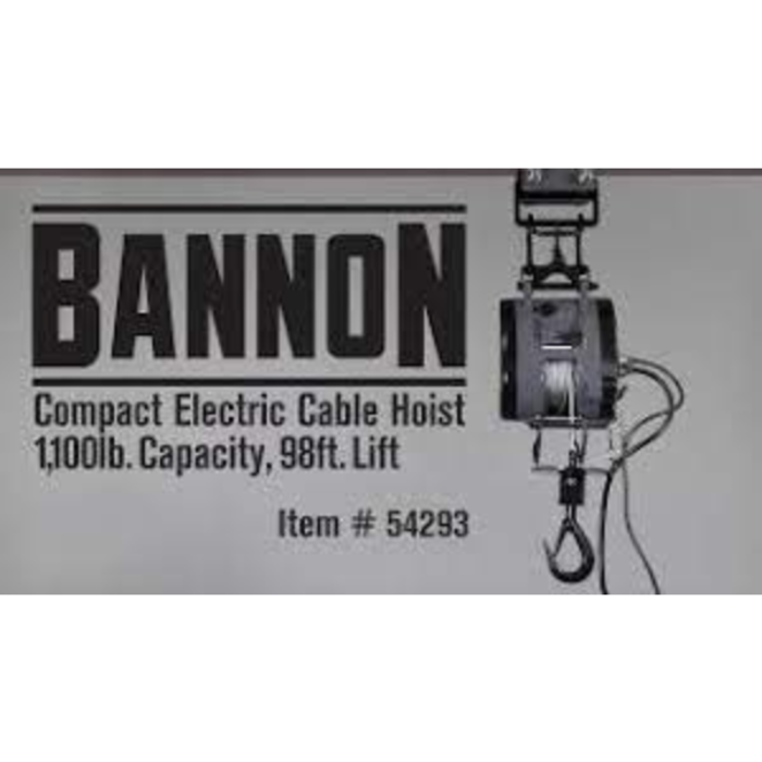 BANNON IND5694 BANNON COMPACT ELECTRIC CABLE HOIST 1100LBS #54293