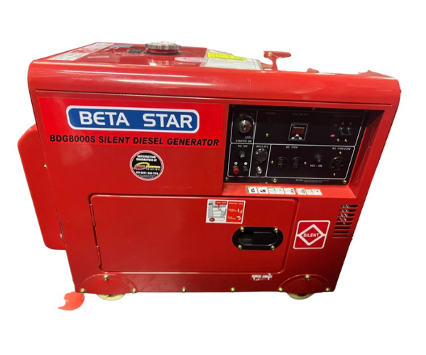 BETA STAR IND5695/ BETA STAR 6.5KW DIESEL GENERATOR ENCLOSED WITH ATS 192FA ENGINE 110/220 VOLTS 60HZ BDG8000S